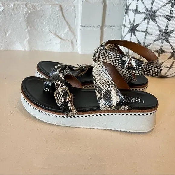 Franco Sarto Eli Sport Wedge Sandal in Snakeskin sz 6