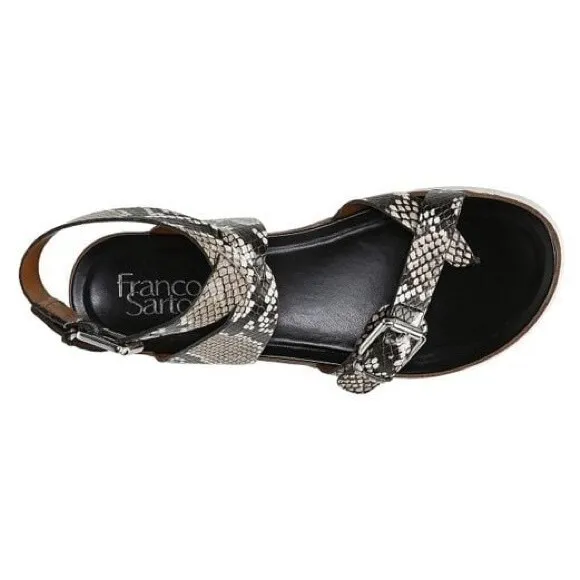 Franco Sarto Eli Sport Wedge Sandal in Snakeskin sz 6