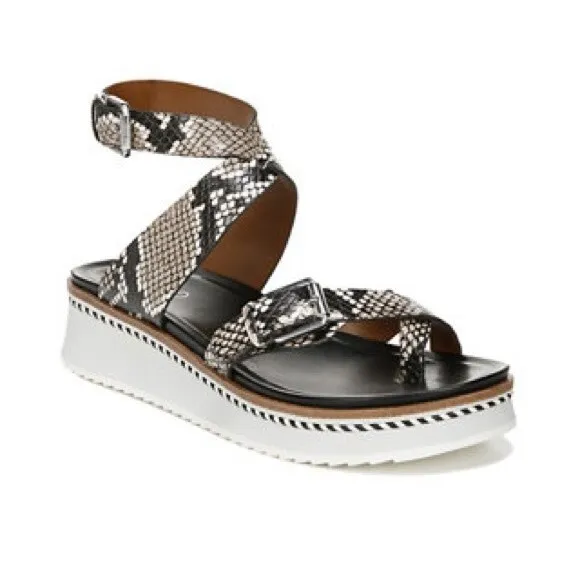 Franco Sarto Eli Sport Wedge Sandal in Snakeskin sz 6