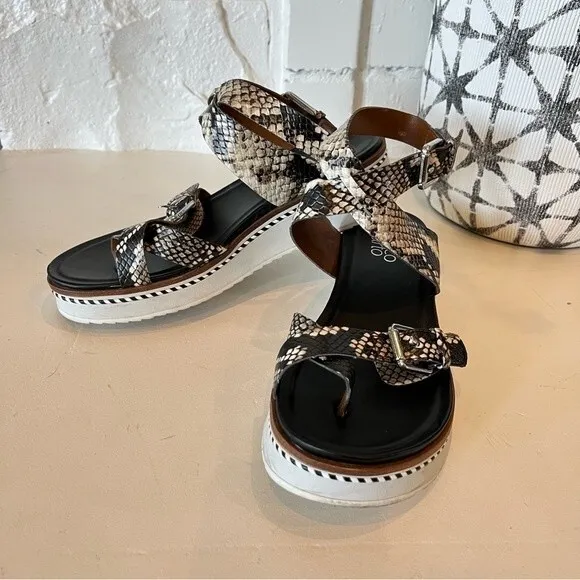 Franco Sarto Eli Sport Wedge Sandal in Snakeskin sz 6