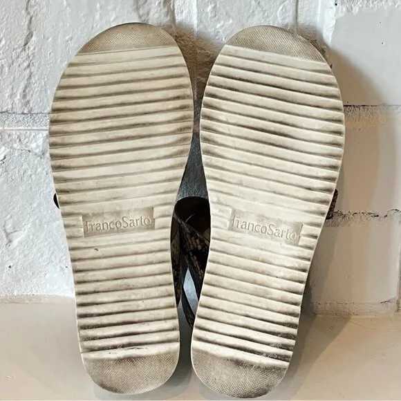 Franco Sarto Eli Sport Wedge Sandal in Snakeskin sz 6