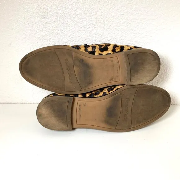 Franco Sarto Hudley 3 Camel Hair Slip-On Loafers Moccasins Leopard Animal Print