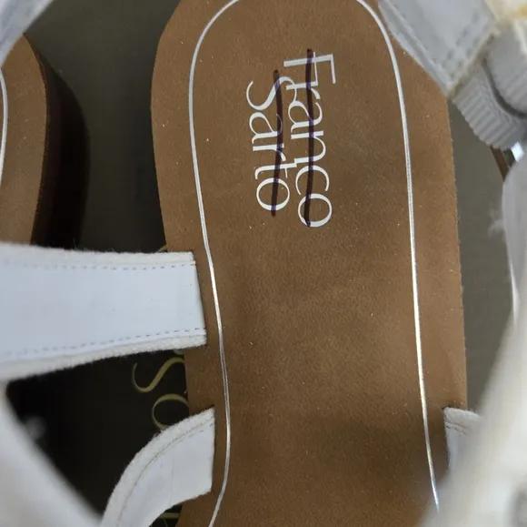 Franco Sarto Ina Toe Loop White Strappy Sandals