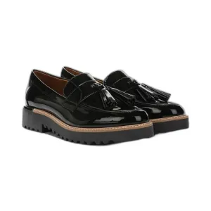 Franco Sarto L-Carolynn Black Patent Leather Loafers with tassels Sz 8 1/2 M NIB