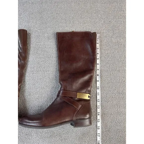 Franco Sarto Leather Boots L-Majesta Calf High Brown Size 7 M