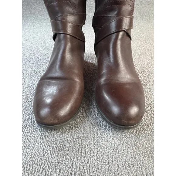 Franco Sarto Leather Boots L-Majesta Calf High Brown Size 7 M