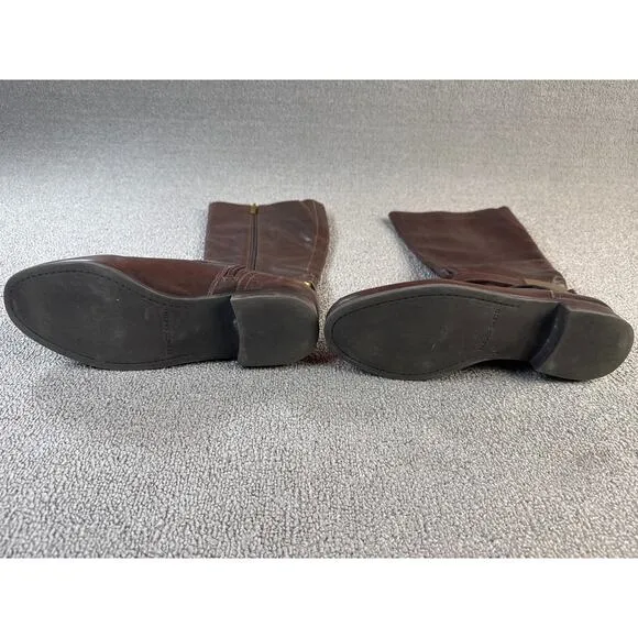 Franco Sarto Leather Boots L-Majesta Calf High Brown Size 7 M