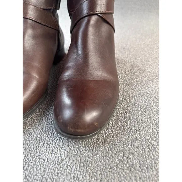 Franco Sarto Leather Boots L-Majesta Calf High Brown Size 7 M