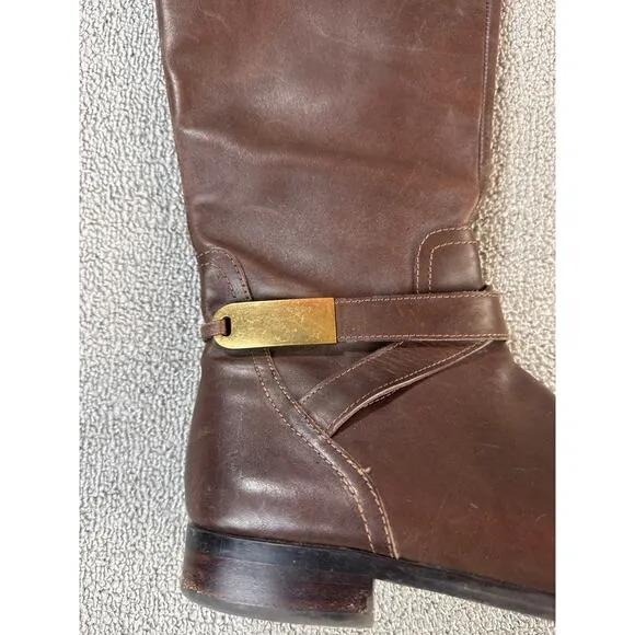 Franco Sarto Leather Boots L-Majesta Calf High Brown Size 7 M