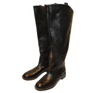 Franco Sarto Meyer black leather zip up knee high riding boots, size 6