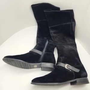 Franco Sarto over the knee boots women's 8.5M black suede riding flat equestrian