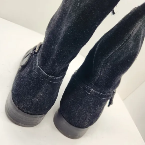 Franco Sarto over the knee boots women's 8.5M black suede riding flat equestrian