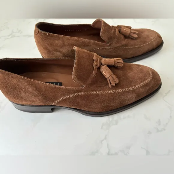 FRATELLI ROSSETTI Brown Suede Tassel Italian Made Loafers 5 Mens/ 6.5/7 Women’s