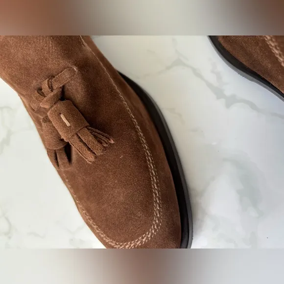 FRATELLI ROSSETTI Brown Suede Tassel Italian Made Loafers 5 Mens/ 6.5/7 Women’s