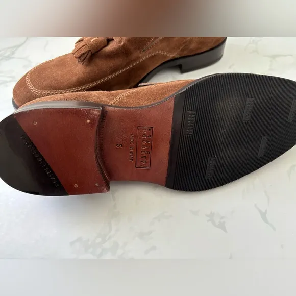 FRATELLI ROSSETTI Brown Suede Tassel Italian Made Loafers 5 Mens/ 6.5/7 Women’s