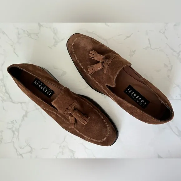 FRATELLI ROSSETTI Brown Suede Tassel Italian Made Loafers 5 Mens/ 6.5/7 Women’s