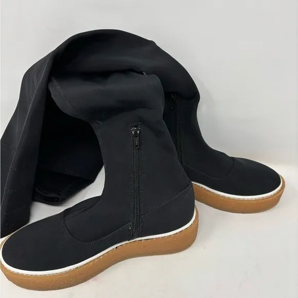 Free People 36 US 5.5-6 Outer Limits Thigh High Black Stretch Boots Over Knee