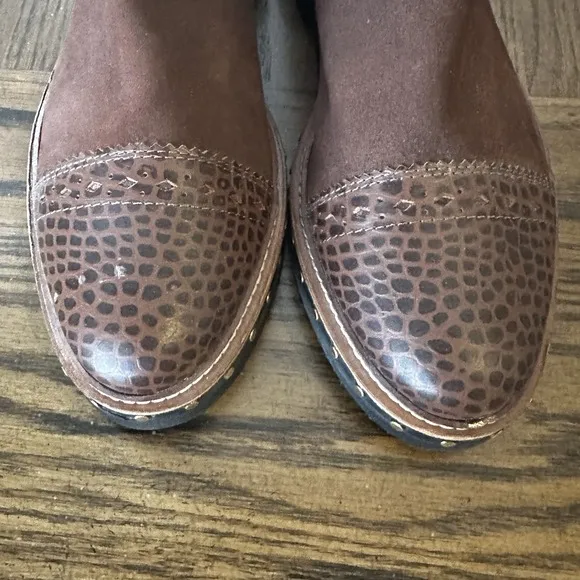 Free People Atlas Chelsea Boots Brown Leather Upper Shoes Size EU 40 US 9.5 *R*‎