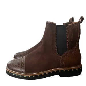 Free People Atlas Chelsea Boots Brown Leather Upper Shoes Size EU 40 US 9.5 *R*‎