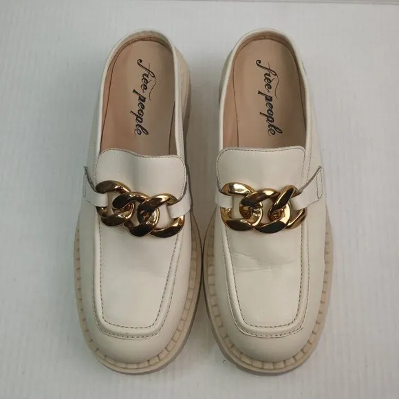 Free People Bone Lyra Link Loafers Mules