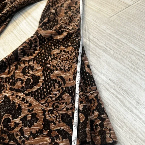Free People - Brown and Black Bell sleeve dress boho print - size Medium
