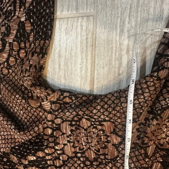Free People - Brown and Black Bell sleeve dress boho print - size Medium