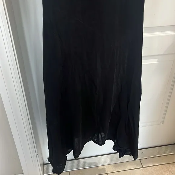 Free People EUC black racerback  witchy goth lined maxi dress size small
