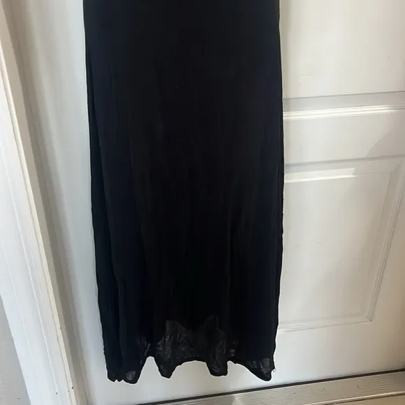 Free People EUC black racerback  witchy goth lined maxi dress size small