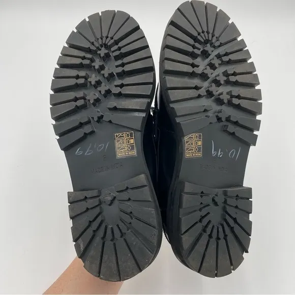 Free People Goth Gothic Chunky Y2K Platform Teagan Tassel Loafers Black Size 8