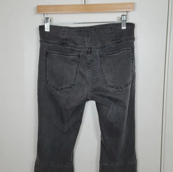 Free People Grey Wide-Leg Flare Pullon Pants Size 27