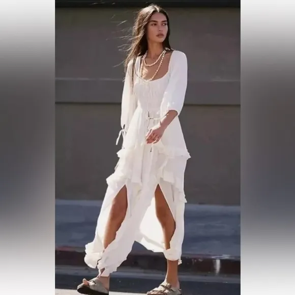 Free People In Your Dreams Cream Maxi Size XS