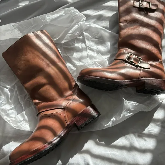 Free People Moto Riding Buckle Boots