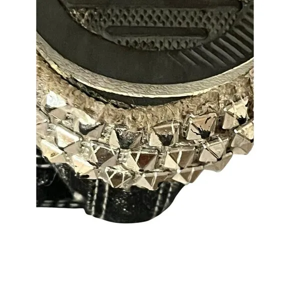 Free People Nan Ku Cruise Studded High Top Sneaker •37/ 6.5• Black Silver Jewel
