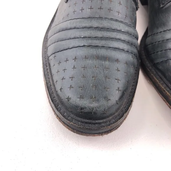 Free People Sounder Black Leather Lace Up Combat Boots EUR 39