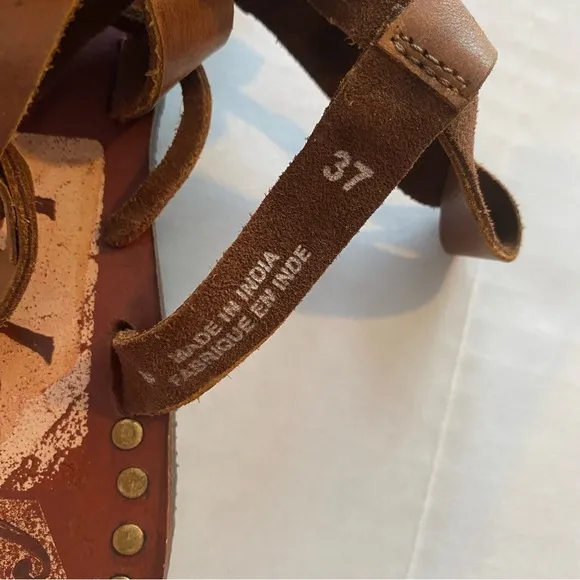 Free People Willow Tassel Wrap Around Gladiator Leather Sandals