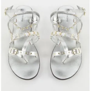 FREE PEOPLE Women’s Midas Touch Sandals Silver Size 9