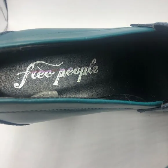 Free People Women's Zoe Slip On  Loafers Platform Heels Jade Size EU 40 / Us 10