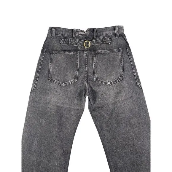 Free People x‎ SANDRINE ROSE Women's Wide Distressed Cargo Pockets Jeans Size 27