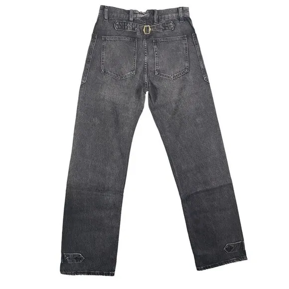 Free People x‎ SANDRINE ROSE Women's Wide Distressed Cargo Pockets Jeans Size 27
