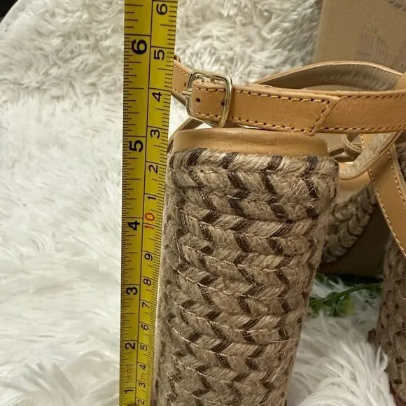 Free People Fahn Jute Platform Sandals size 10 Chunky Tall Heels NEW