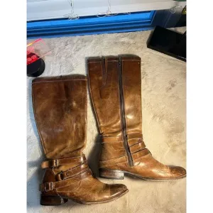 Freebird by Steven Women's Brown Leather Knee High Riding Boots Size 11