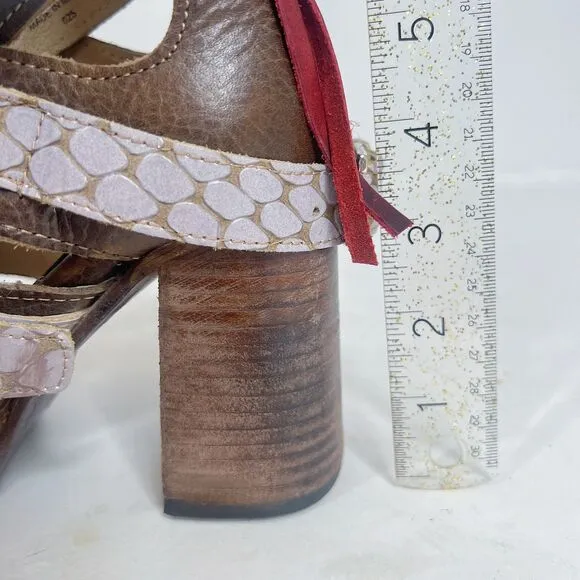 Freebird Jaclynn Strappy Heeled Sandals Heels Distressed Boho Western Size 10