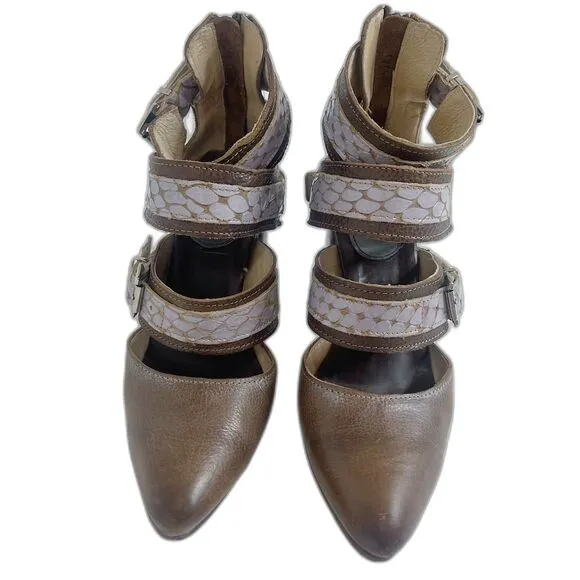 Freebird Jaclynn Strappy Heeled Sandals Heels Distressed Boho Western Size 10