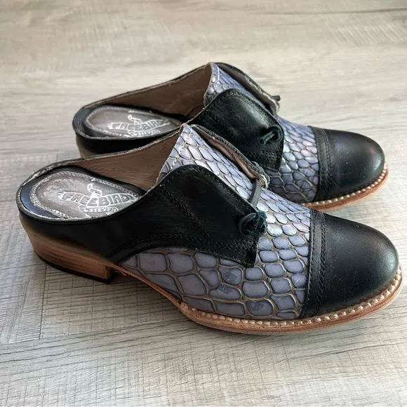 FREEBIRD Malena Womens Size 7 Oxford Mule Navy Blue Leather Slip On Loafers