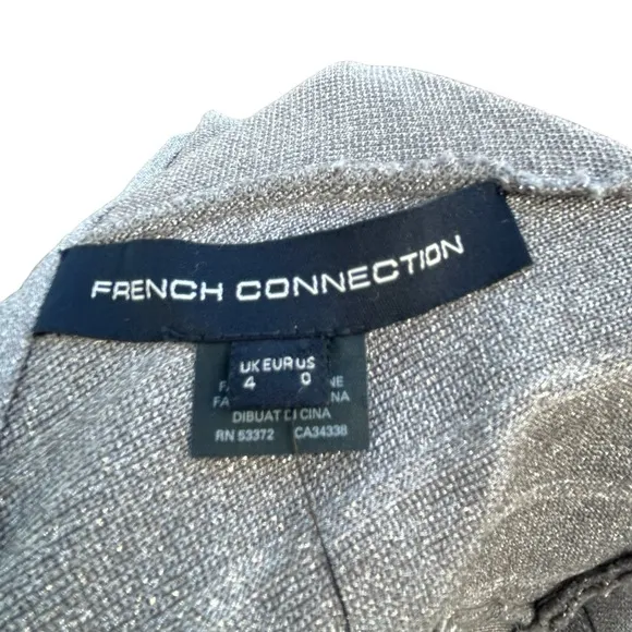 French Connection NWT Rosa Spotlight Knit Silver Pencil Mobwife Disco Skirt - 0