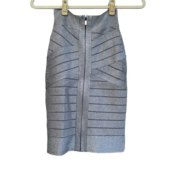 French Connection NWT Rosa Spotlight Knit Silver Pencil Mobwife Disco Skirt - 0