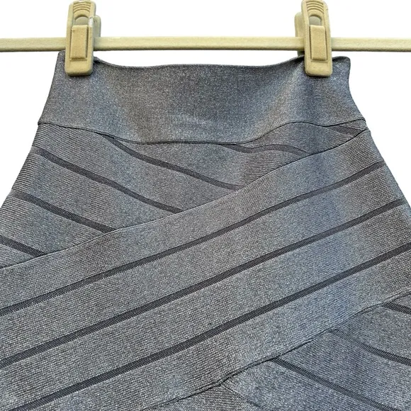 French Connection NWT Rosa Spotlight Knit Silver Pencil Mobwife Disco Skirt - 0