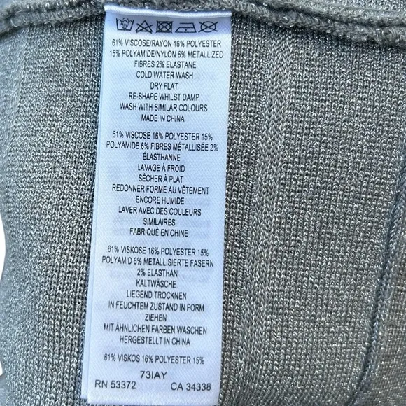 French Connection NWT Rosa Spotlight Knit Silver Pencil Mobwife Disco Skirt - 0