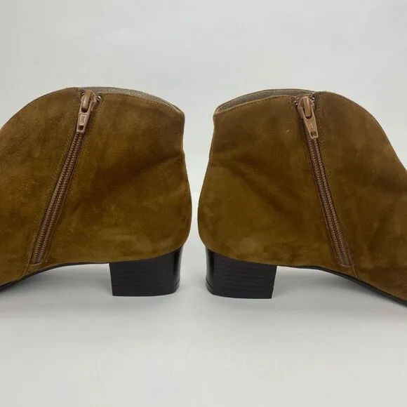 FRENCH SOLE NY FS/NY Eva Bootie in Luggage Suede Size 8.5