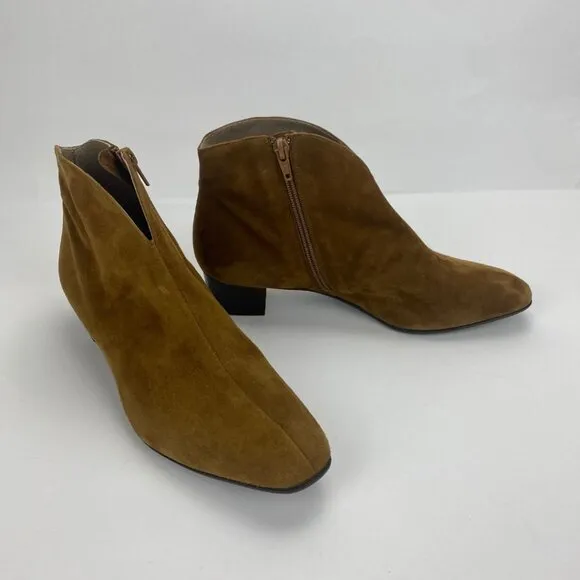 FRENCH SOLE NY FS/NY Eva Bootie in Luggage Suede Size 8.5